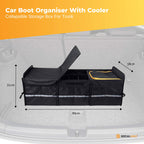 Social Hike Car Boot Organiser With Cooler - Collapsible Storage Box For Trunk