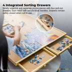 Social Hike Puzzle Board 1500 pcs  - Rotating Tabletop with 4 Drawers and Cover