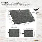 Social Hike Puzzle Board - Felt Tilting Portable Cover + Drawers Grey