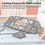 Social Hike Puzzle Board - Felt Tilting Portable Cover + Drawers Grey