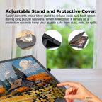 Social Hike Puzzle Board - Felt Tilting Portable Cover + Drawers Grey