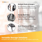 Social Hike Sports Equipment Storage Organiser Trolley on Wheels for Garage