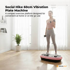 Social Hike 60cm Vibration Plate Machine Full Body Exercise Platform Pink
