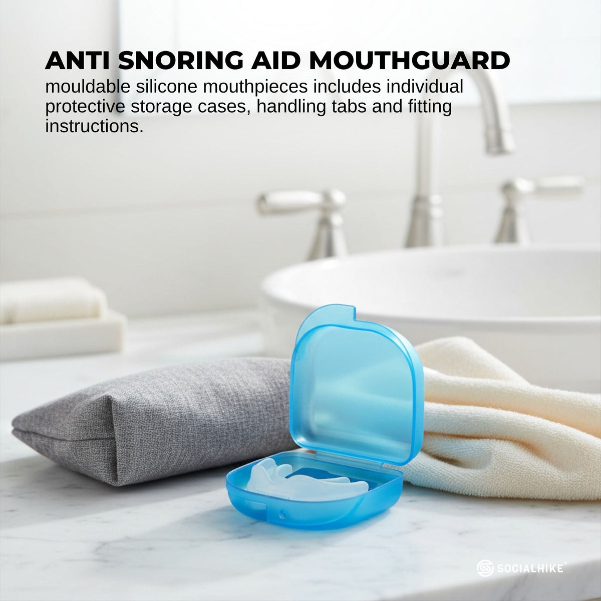 Social Hike Anti Snoring Aid Mouth Guard Adjustable For Sleeping Breathing