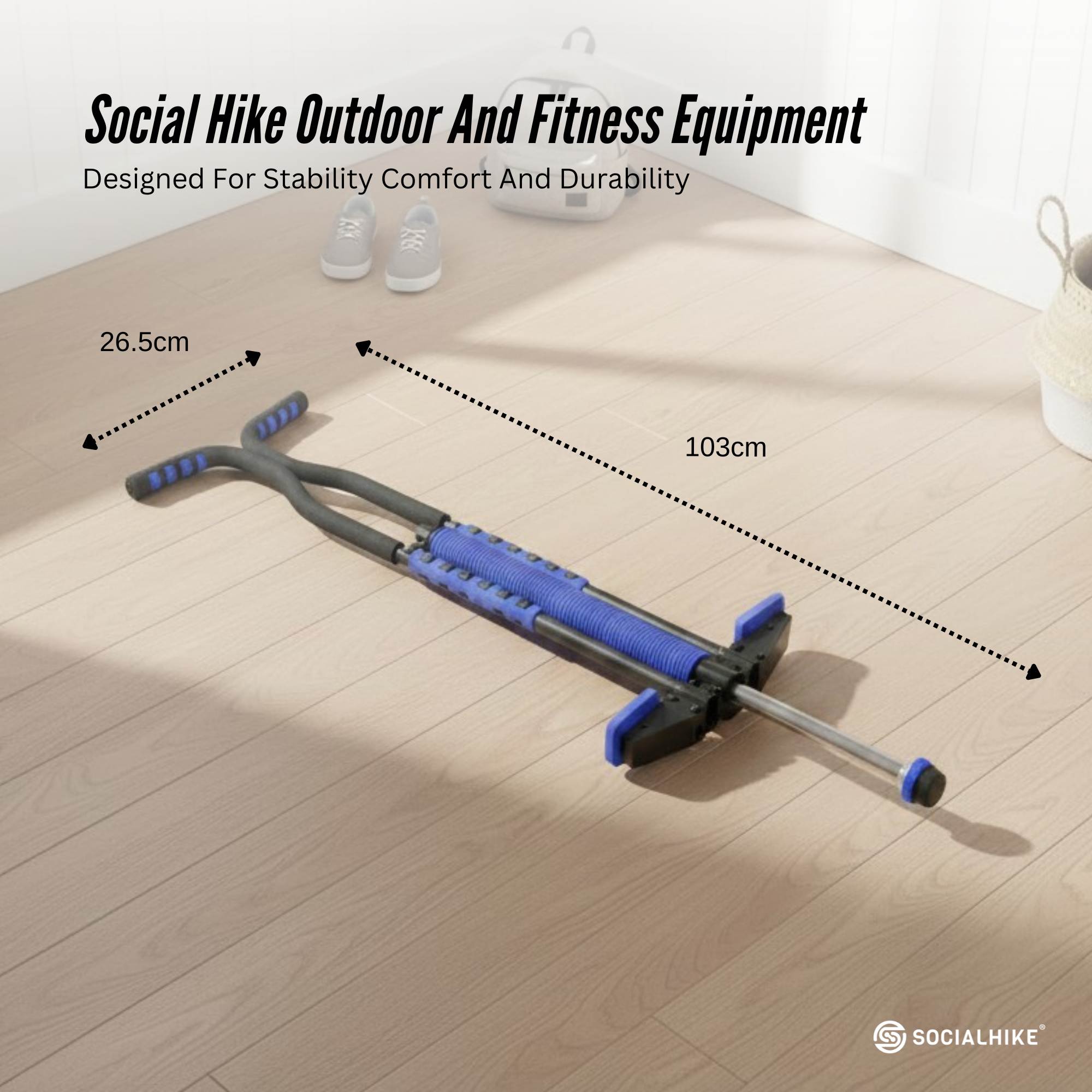 Social Hike Blue Pogo Stick - Kids Jumping Jackhammer Exercise Hopper Toy